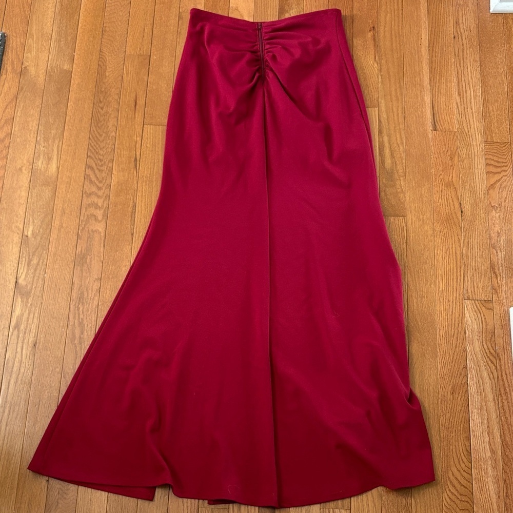 My Michelle Deep Red Maxi Skirt High Slit Size 9 - Picture 3 of 7